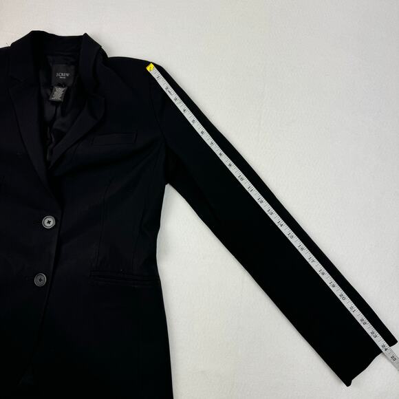 J Crew Tollegno 1900 Wool Blazer Jacket Black Stretch Single Breasted Womens 2 - Picture 14 of 15